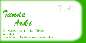 tunde arki business card